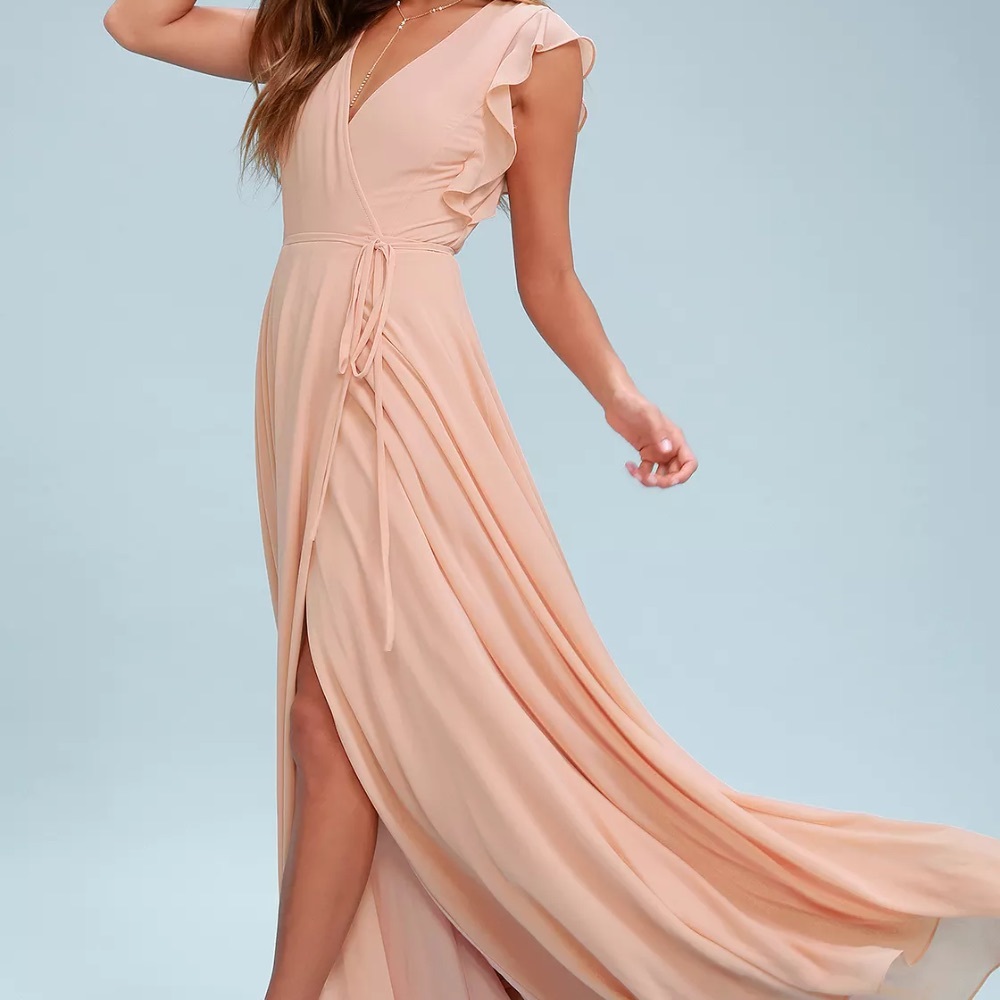 Lulus XS - NEVER WORN - Blush Wrap Maxi Dress